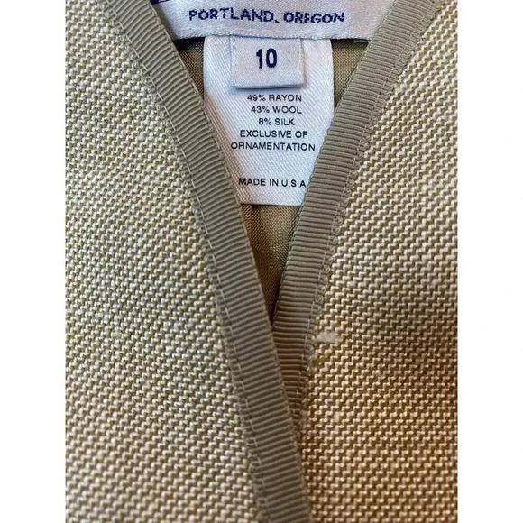 Vintage Pendleton Wool Silk Blend Beige Blazer Jacket Women’s Size 10 - Picture 7 of 8